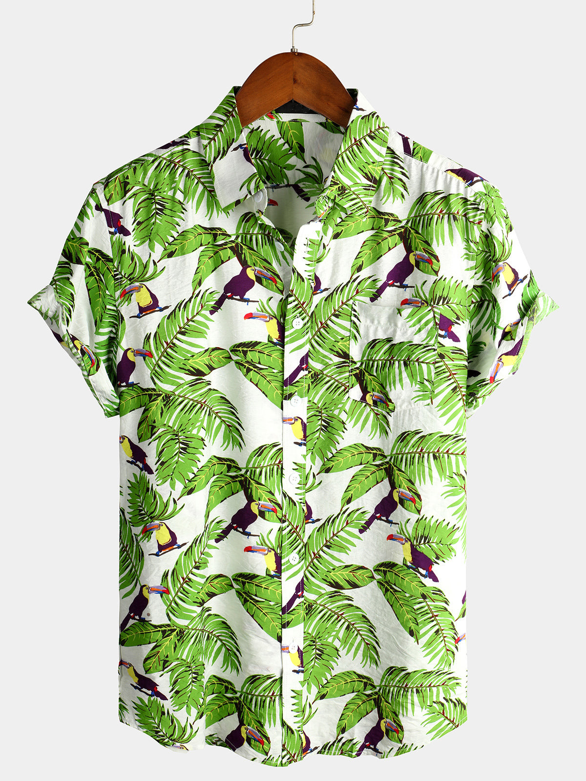 Mens Holiday Short Sleeve Cotton Shirt Hawaiian Shirt for Men Women