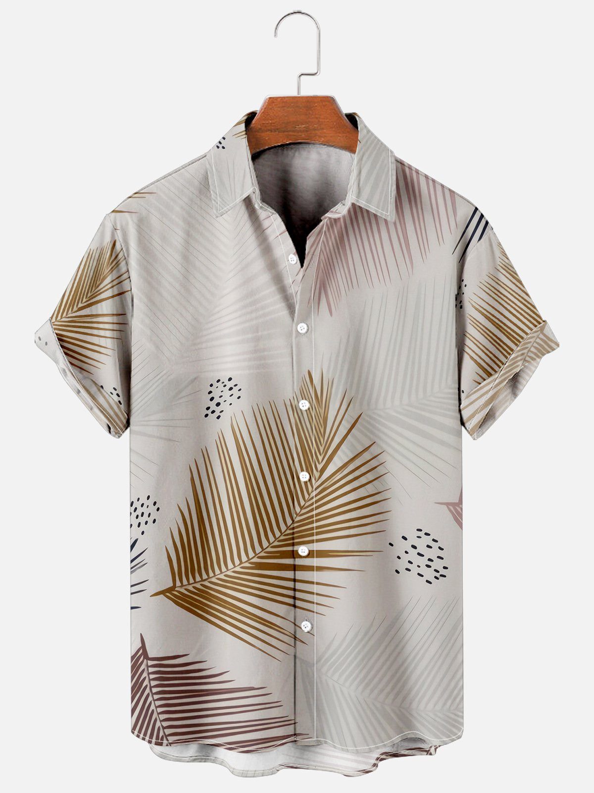 Mens Printed Casual And Breathable Hawaiian Shirt