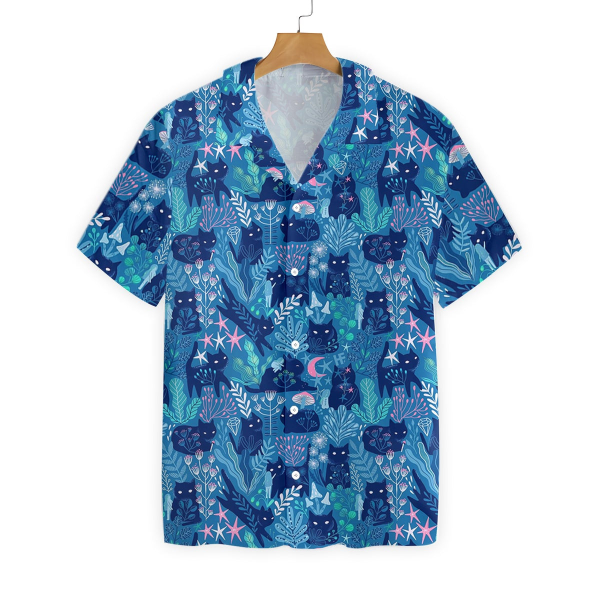 Meowgical pattern Floral Hawaiian Shirt