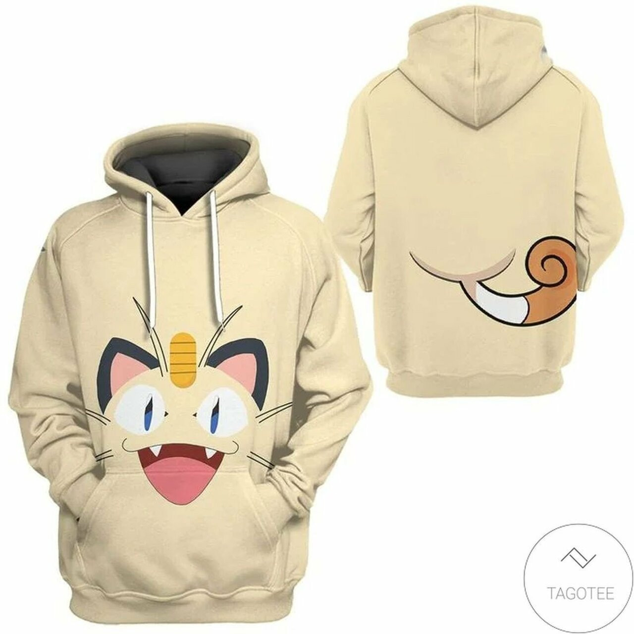 Meowth Pokemon 3d All Over Print Hoodie