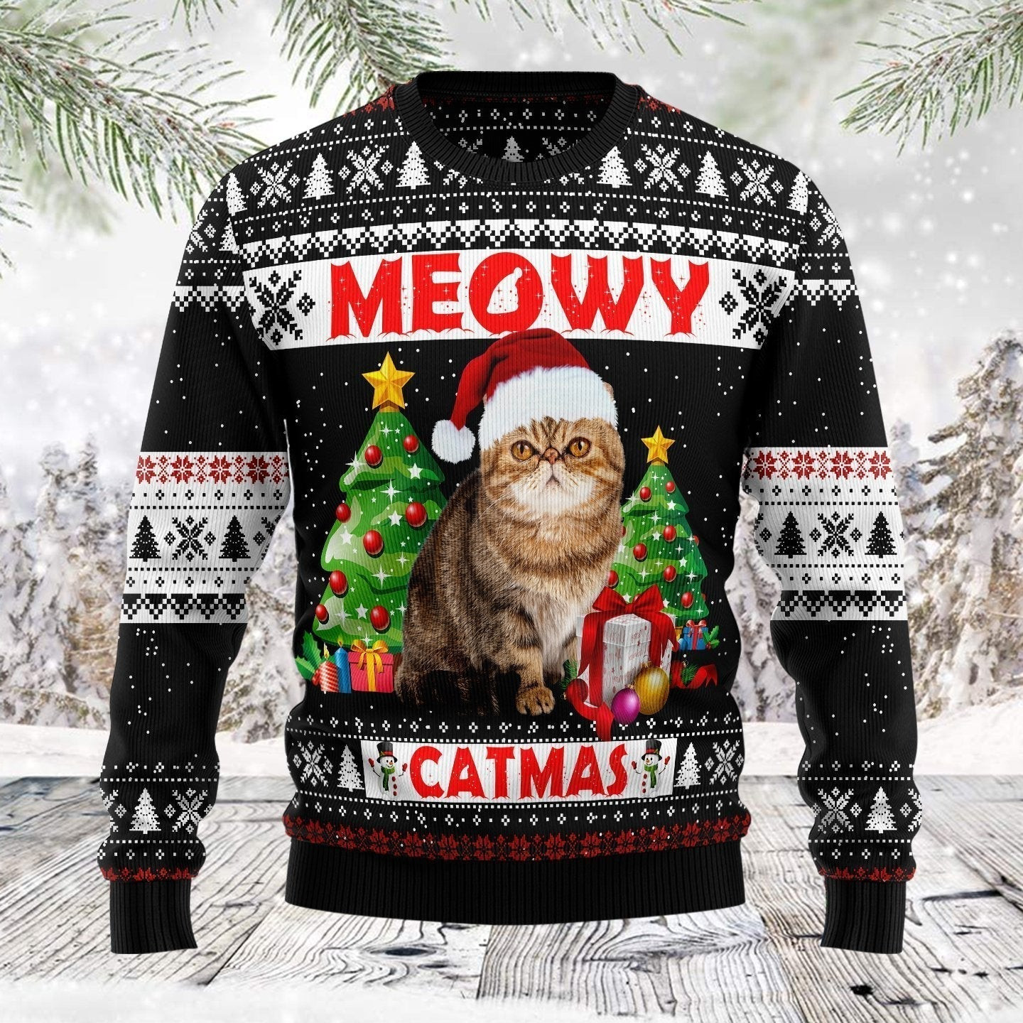 Meowy Christmas Ugly Christmas Sweater Ugly Sweater For Men Women