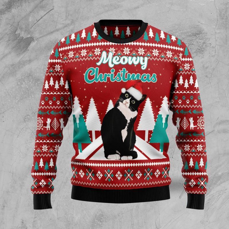 Meowy Ugly Christmas Sweater Ugly Sweater For Men Women