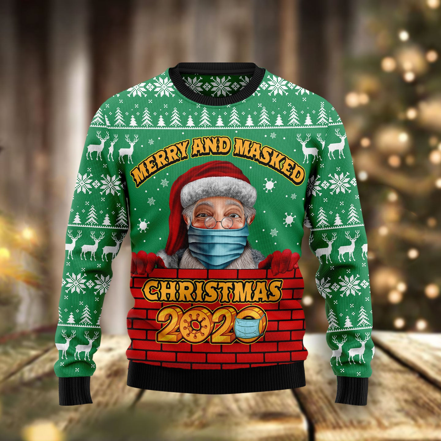 Merry And Masked Ugly Christmas Sweater