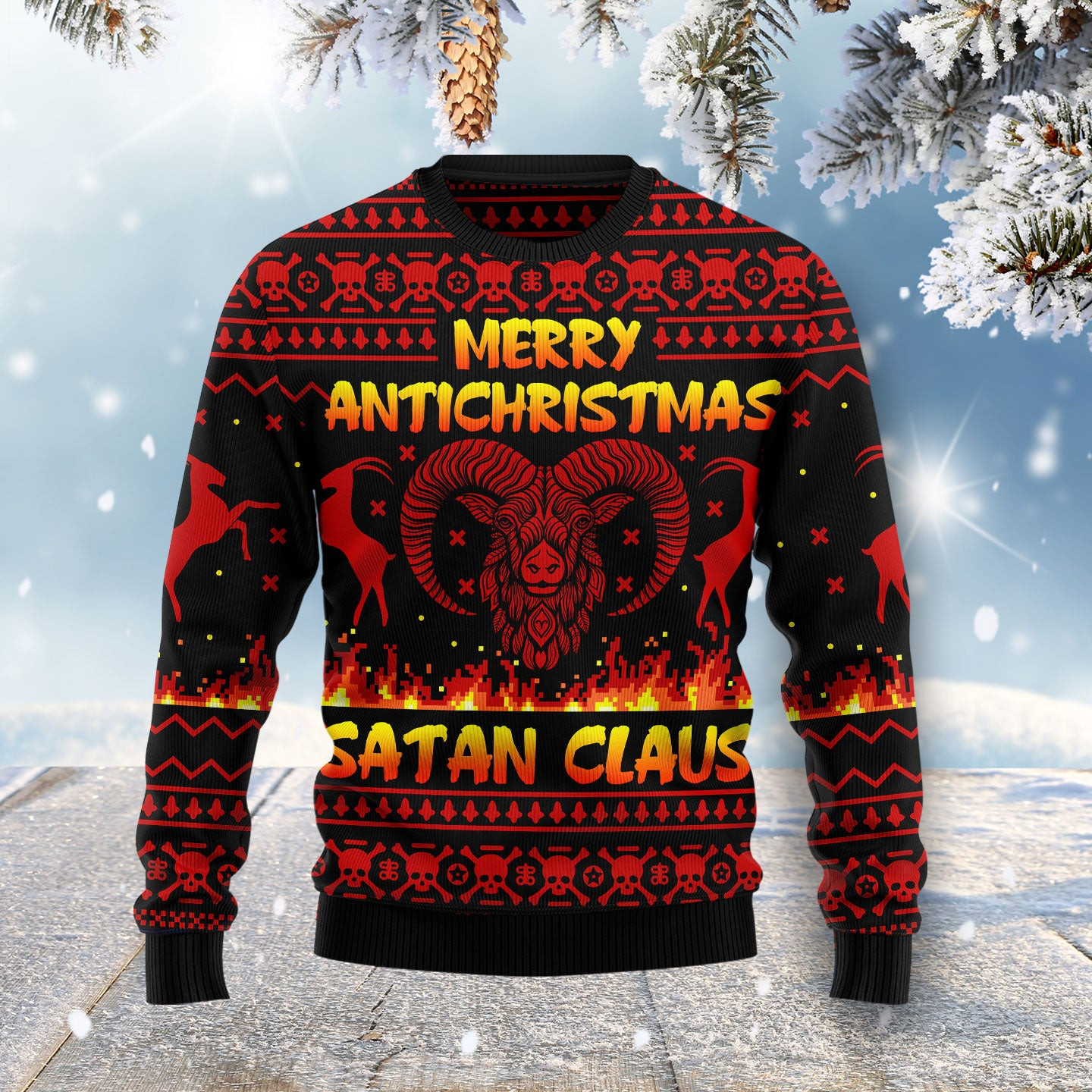 Merry Antichristmas Satan Claus Ugly Christmas Sweater
