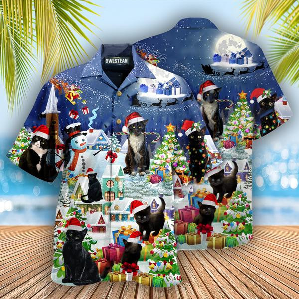 Merry Catmas Edition - Hawaiian Shirt - Hawaiian Shirt For Men, Hawaiian Shirt For Women, Aloha Shirt