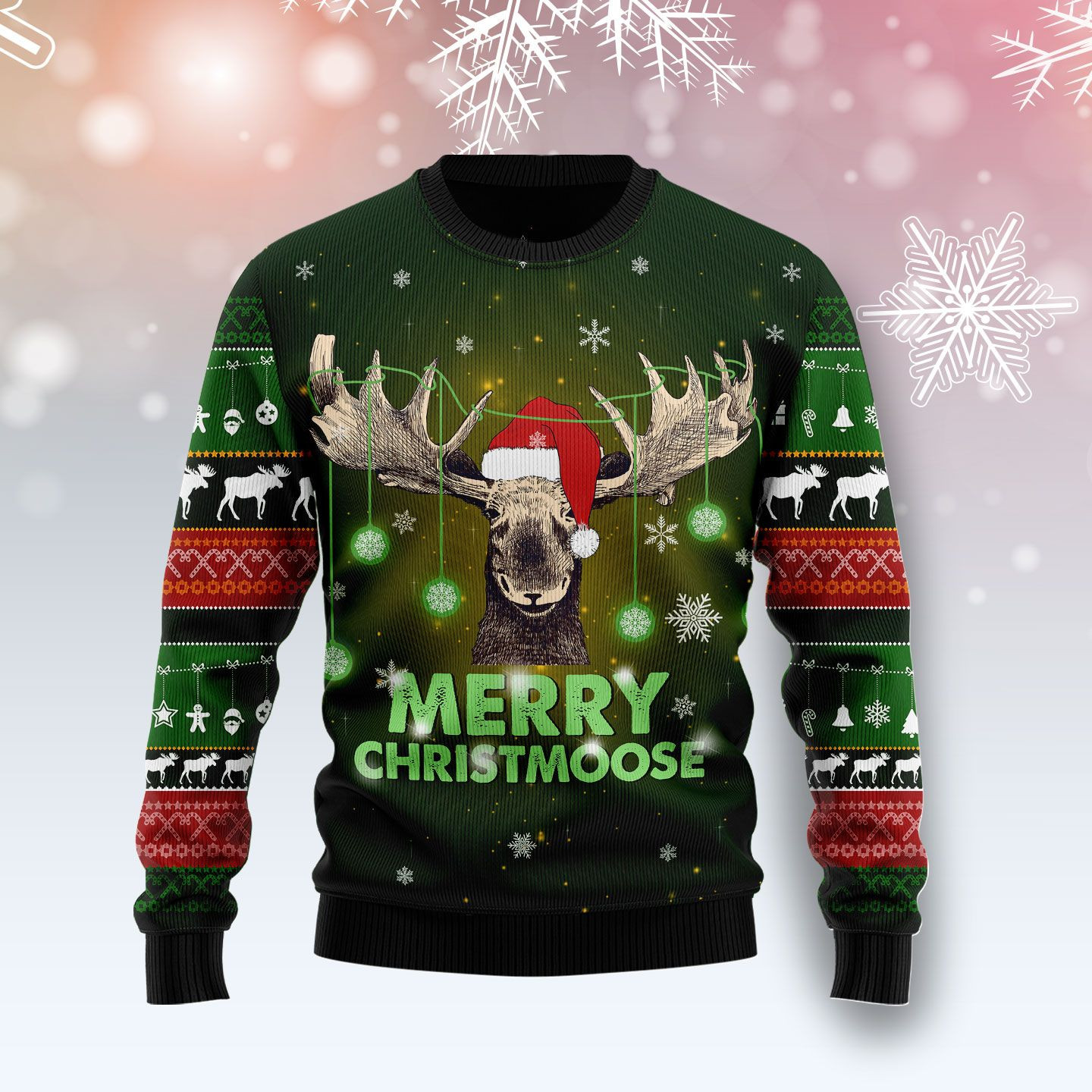 Merry ChristMoose Ugly Christmas Sweater Ugly Sweater For Men Women