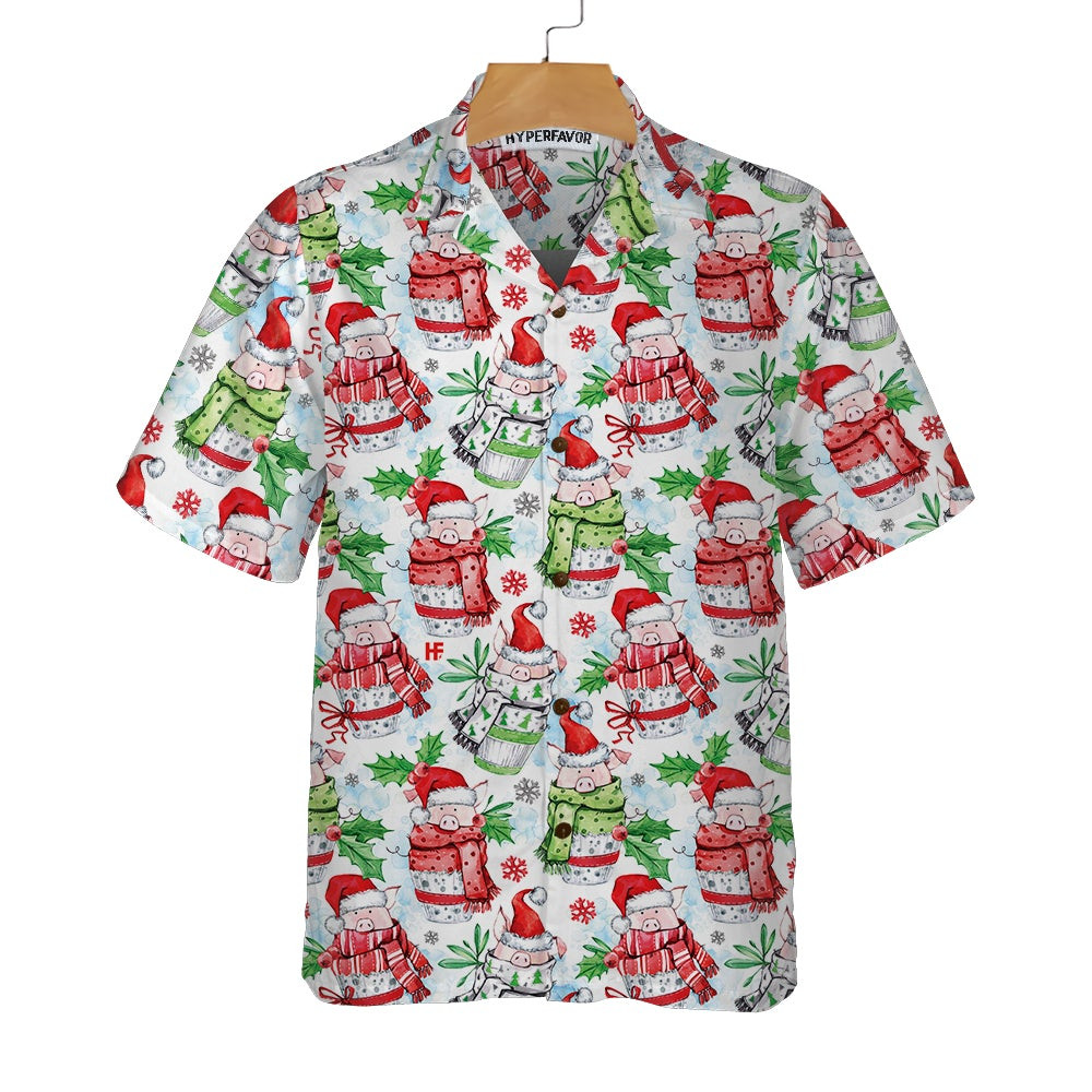 Merry Christmas Cute Pigs Hawaiian Shirt Funny Christmas Shirt Unique Gift For Christmas