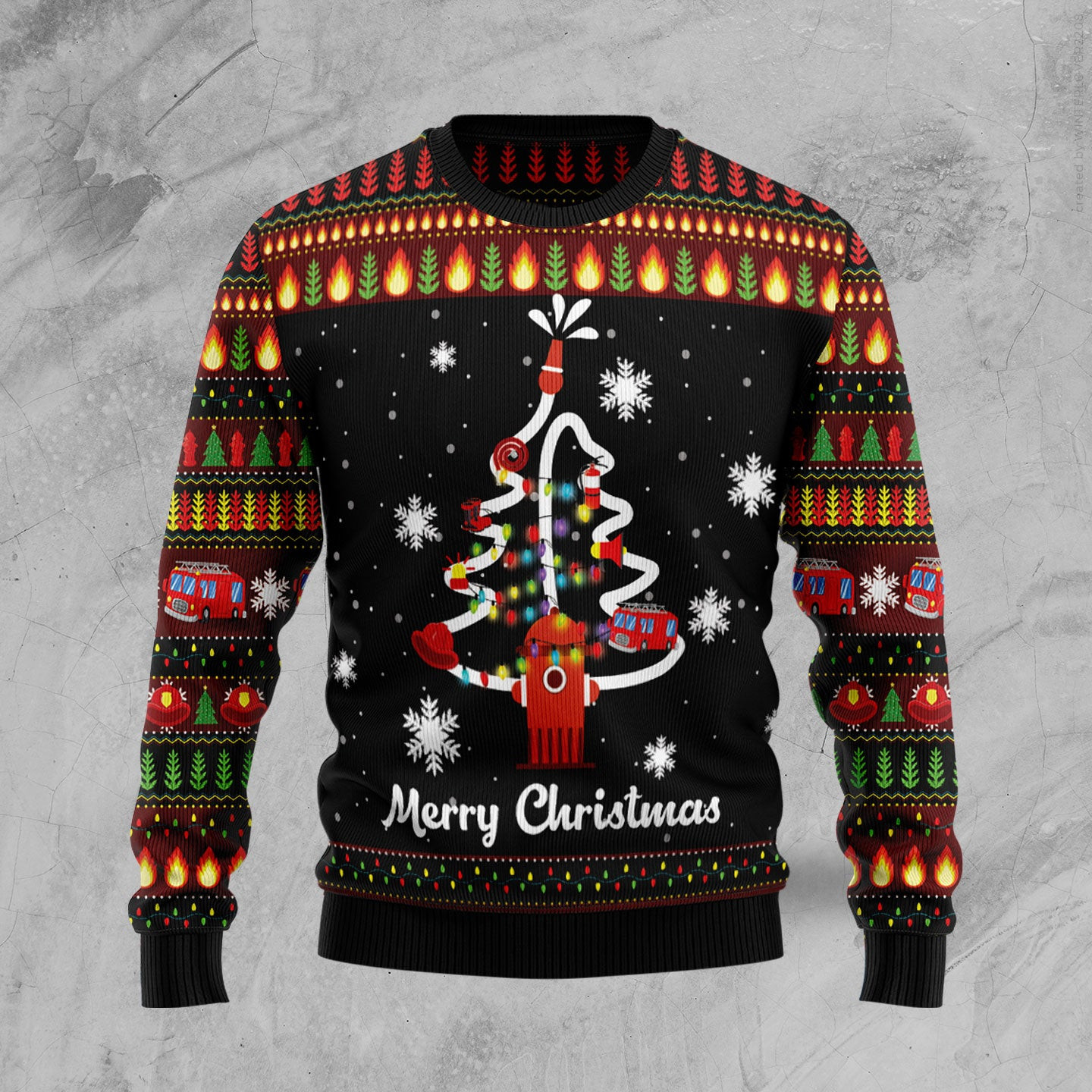 Merry Christmas Firefighter Ugly Christmas Sweater, Ugly Sweater For Men Women, Holiday Sweater