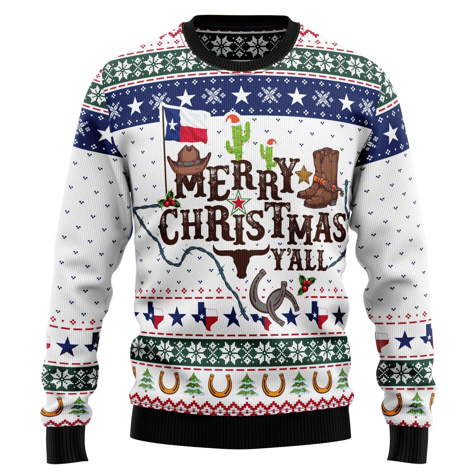 Merry Christmas Yall Texas Ugly Christmas Sweater, Ugly Sweater For Men Women, Holiday Sweater