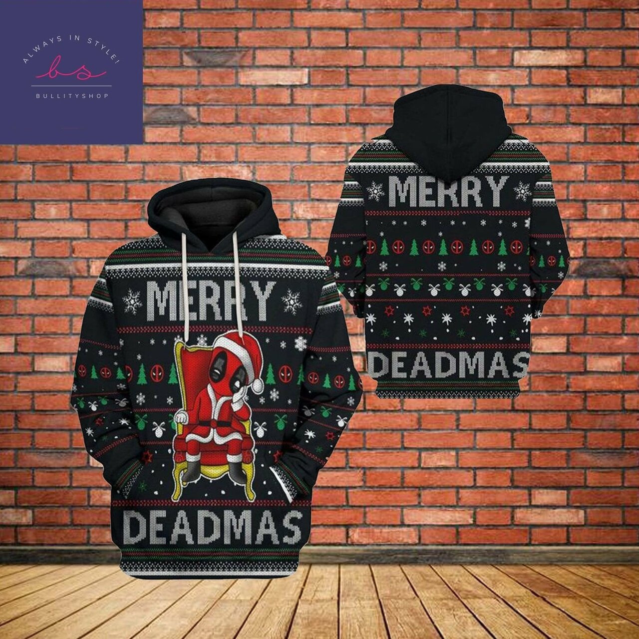 Merry Deadmas Christmas Deadpool 3d All Over Print Hoodie