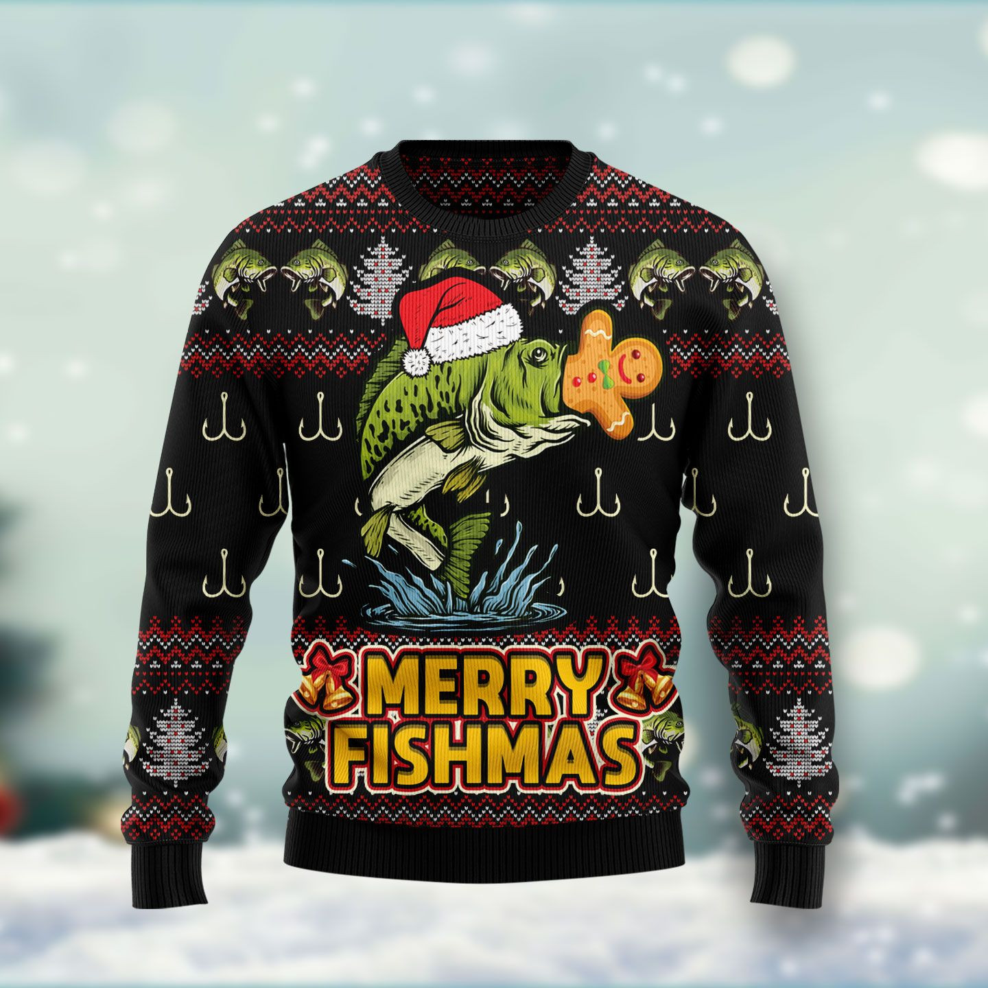 Merry Fishmas Ugly Christmas Sweater