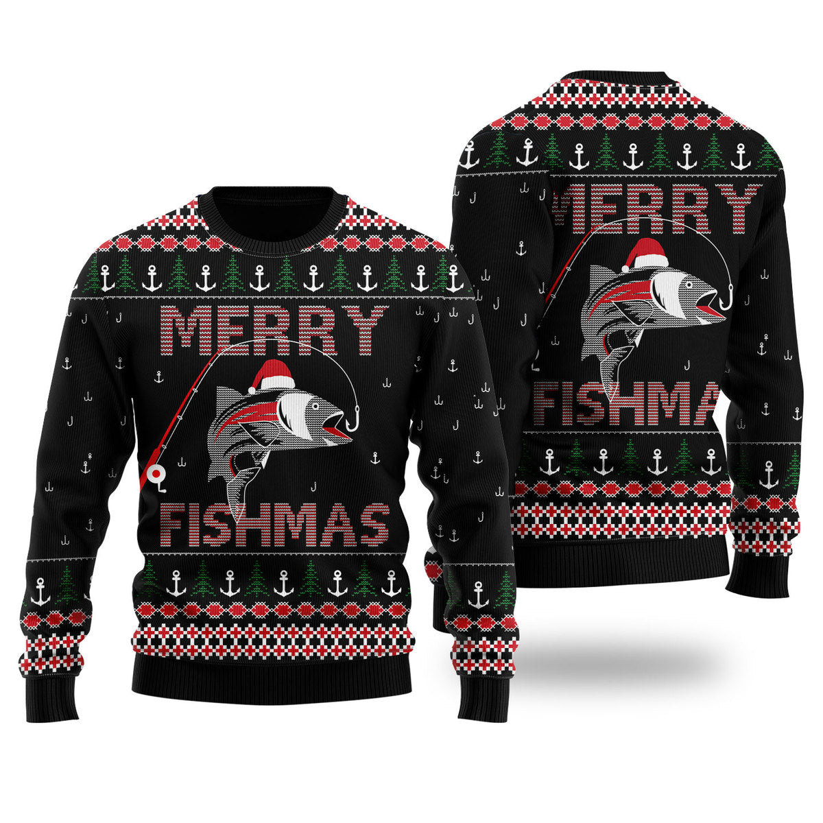 Merry Fishmas Ugly Christmas Sweater Ugly Sweater For Men Women