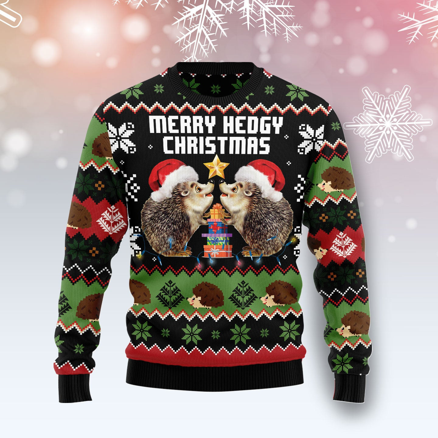 Merry Hedgy Christmas Ugly Christmas Sweater