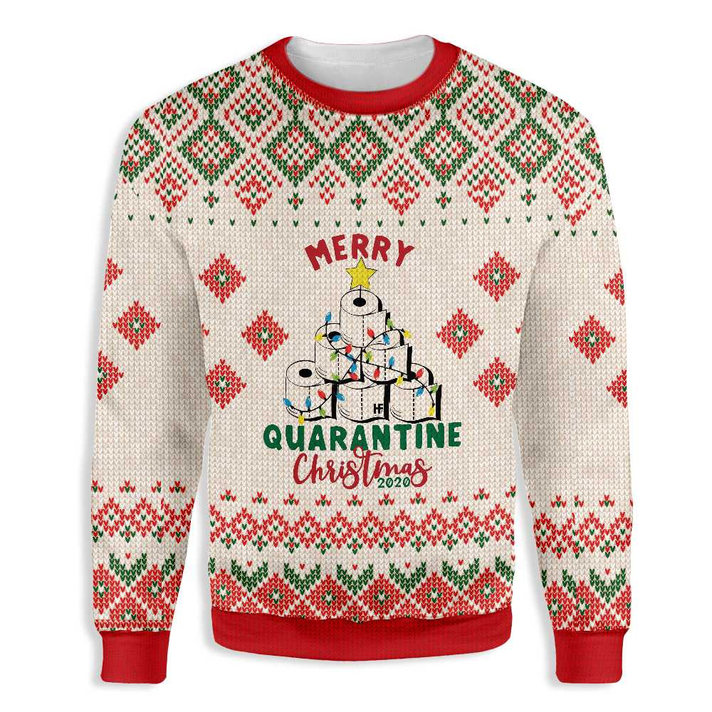 Merry Quarantine Ugly Christmas Sweater Ugly Sweater For Men Women