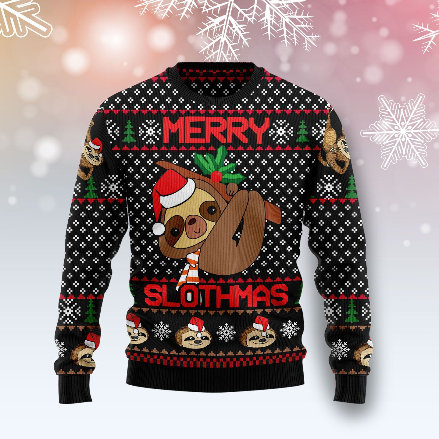 Merry Slothmas T309 Ugly Christmas Sweater