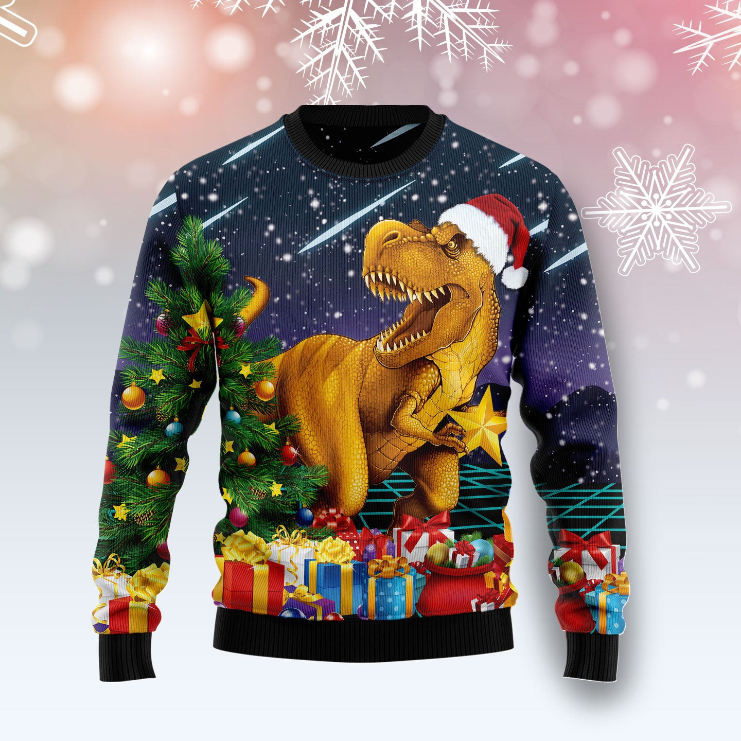 Merry T-Rex Christmas Ugly Christmas Sweater