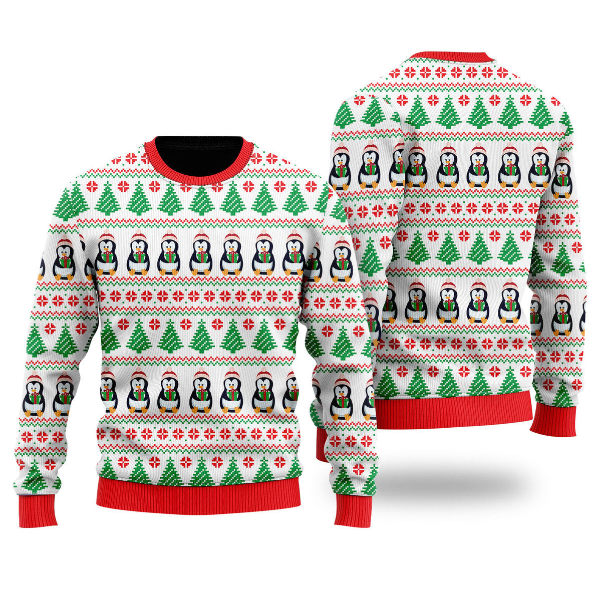 Merry TreeMas Penguins Ugly Christmas Sweater Ugly Sweater For Men Women