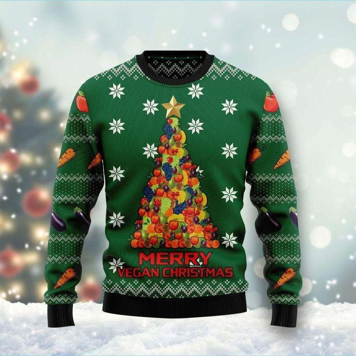 Merry Vegan Christmas Ugly Christmas Sweater Ugly Sweater For Men Women, Holiday Sweater