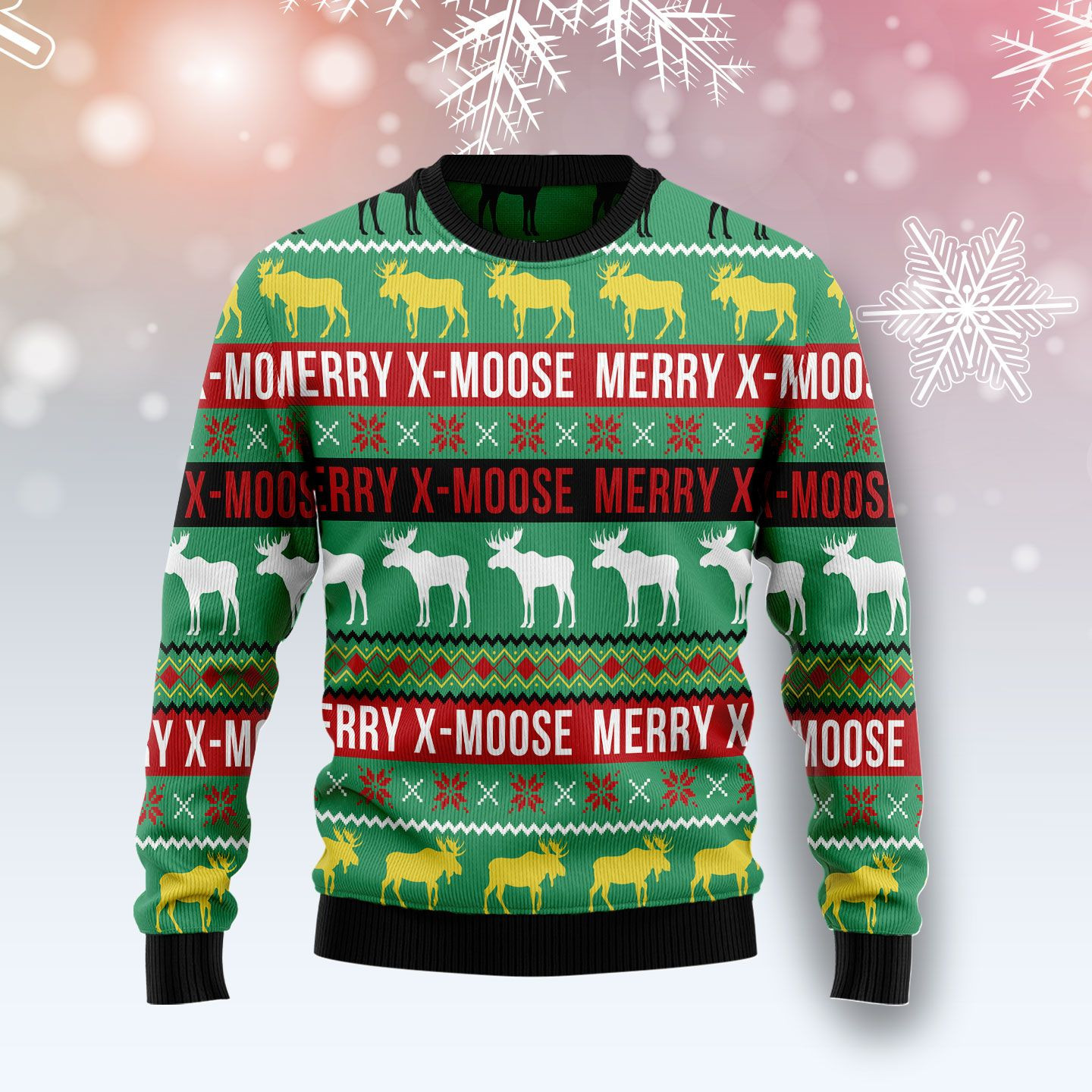 Merry X Moose Ugly Christmas Sweater Ugly Sweater For Men Women