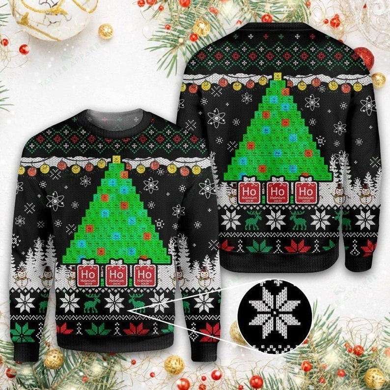 Merry christmas Ho Ho Ho Science Lovers Ugly Christmas Sweater Ugly Sweater For Men Women