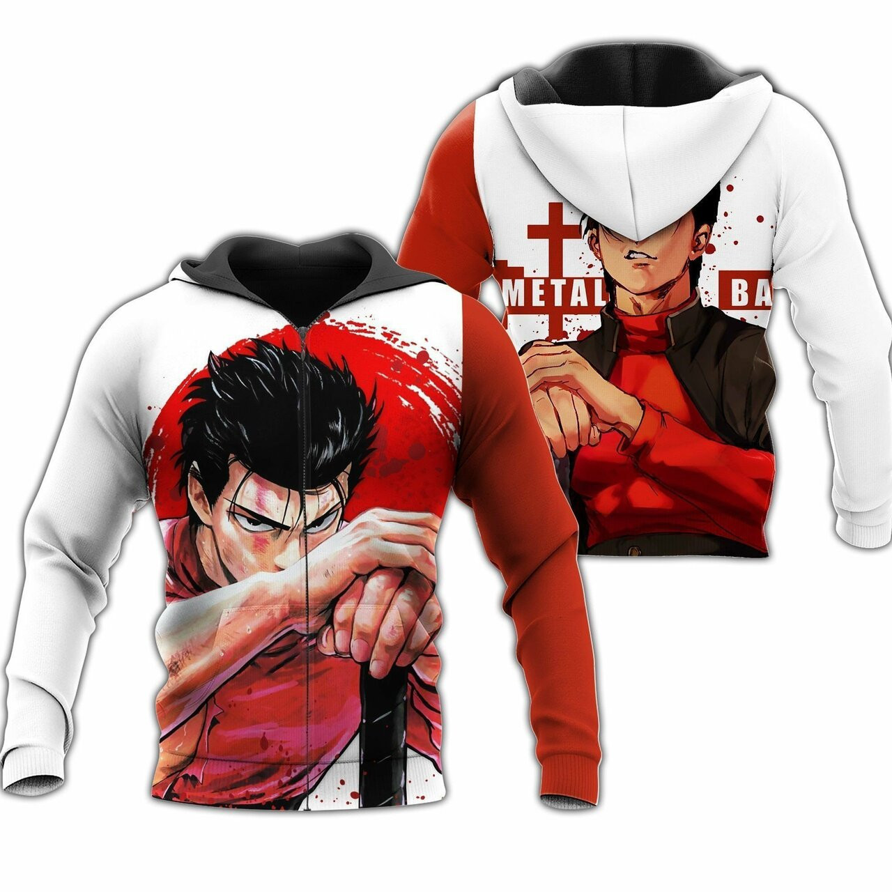 Metal Bat Zip Hoodie One Punch Man Anime 3d All Over Print Hoodie