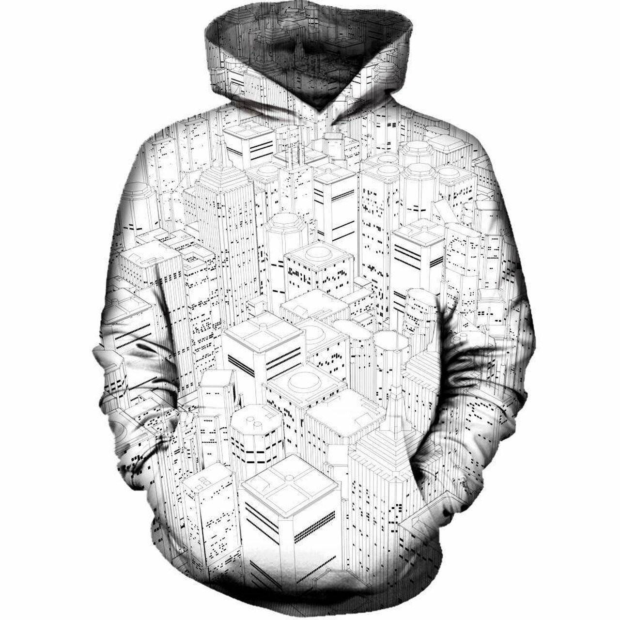 Metropolis 3d All Over Printed Hoodie