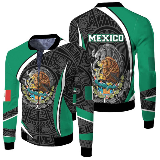 Mexico Flag Patriotic Fleece Bomber Jacket