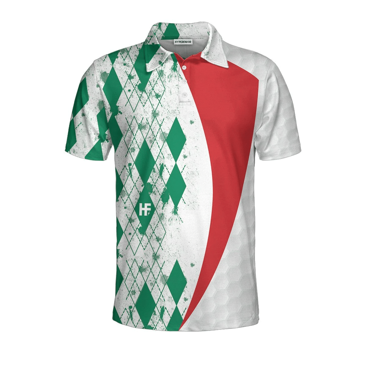 Mexico Skull Golf Polo Shirt Green Argyle Pattern Polo Shirt Design Basic Golfing Shirt For Golfers