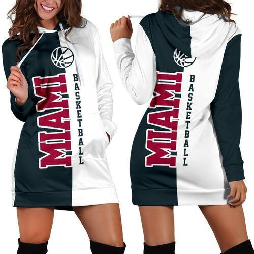 Miami Basketball Hoodie Dress Sweater Dress Sweatshirt Dress 3d All Over Print For Women Hoodie