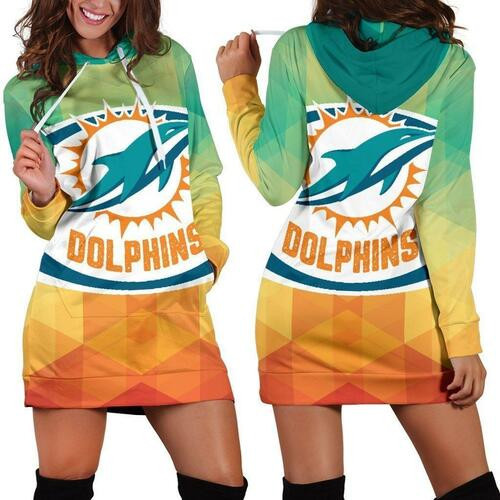 Miami Dolphins Hoodie Dress Sweater Dress Sweatshirt Dress 3d All Over Print For Women Hoodie