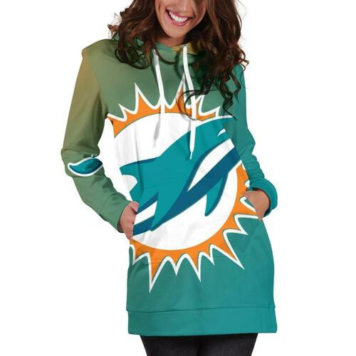 Miami Dolphins Hoodie Dress Sweater Dress Sweatshirt Dress 3d All Over Print For Women Hoodie