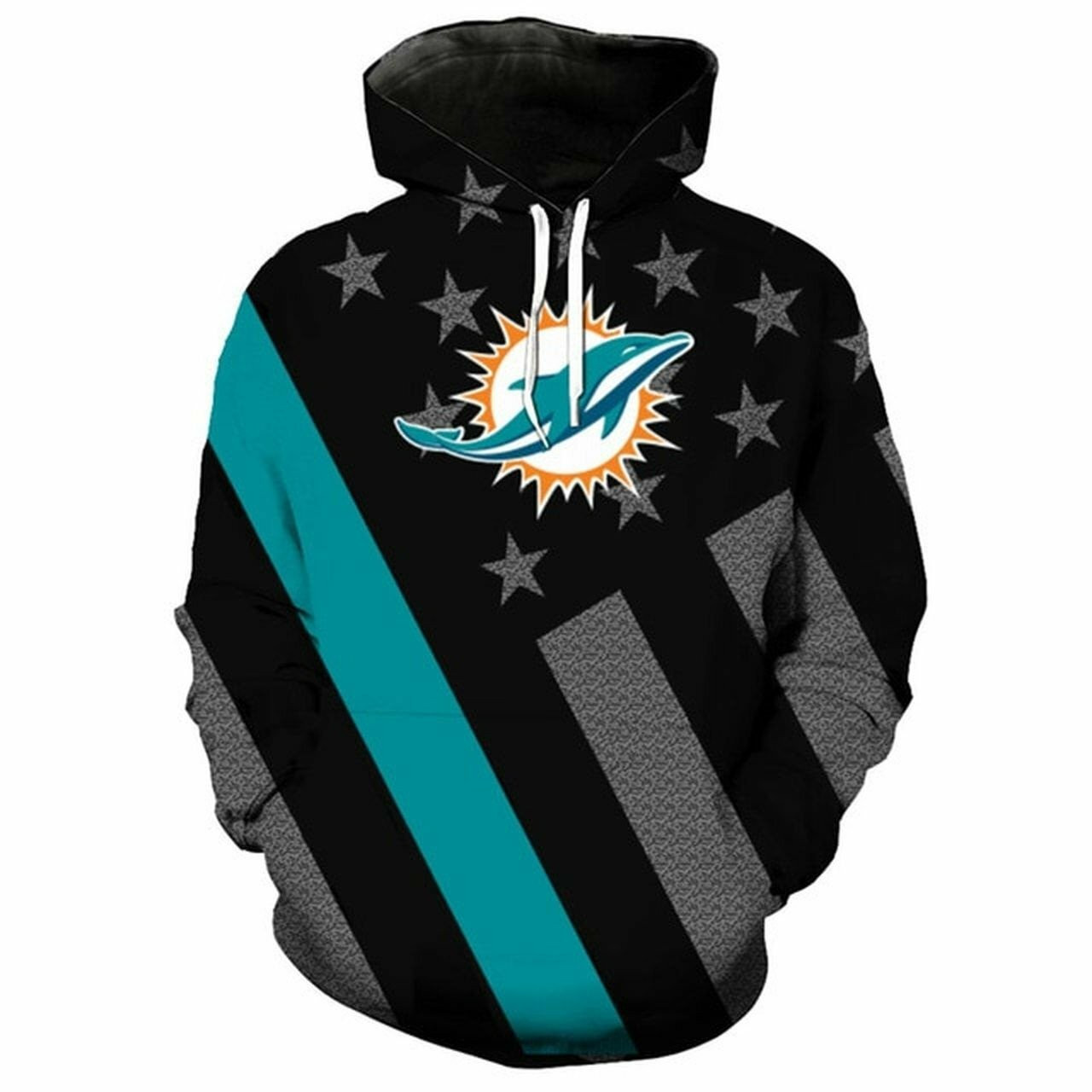 Miami Dolphins Patriotic 3d All Over Print Hoodie