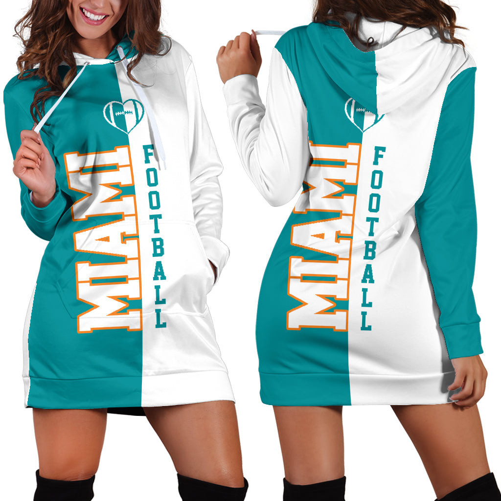 Miami Football Hoodie Dress 3d All Over Print For Women Hoodie