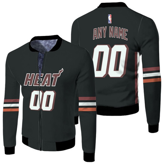 Miami Heat 2020 Nba New Arrival Black Basketball Jersey Style Custom Gift For Heat Fans Fleece Bomber Jacket