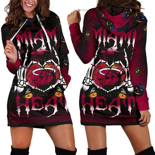 Miami Heat Hoodie Dress Sweater Dress Sweatshirt Dress 3d All Over Print For Women For Halloween Hoodie