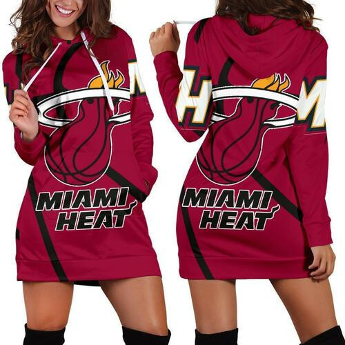 Miami Heat Hoodie Dress Sweater Dress Sweatshirt Dress 3d All Over Print For Women Hoodie