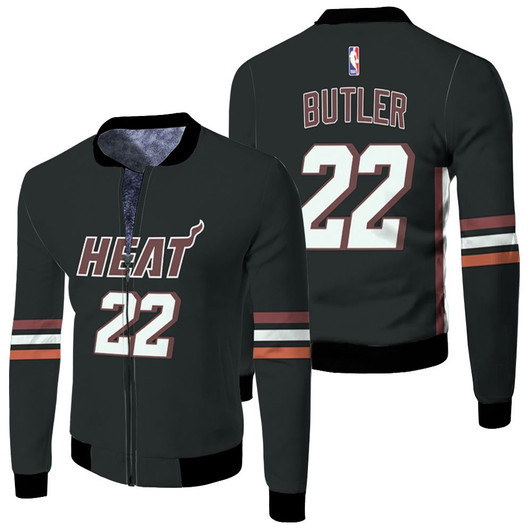 Miami Heat Jimmy Butler 22 2020 Nba New Arrival Black Basketball Jersey Style Gift For Heat Fans Fleece Bomber Jacket