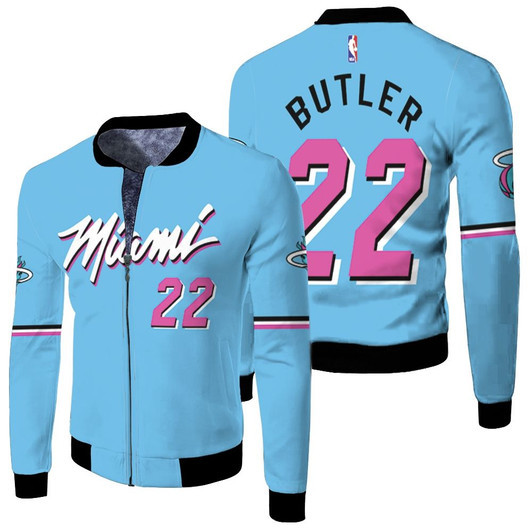 Miami Heat Jimmy Butler 22 Nba Basketball 2020 Finished City Edition Jersey Style Gift For Heat Fans Fleece Bomber Jacket