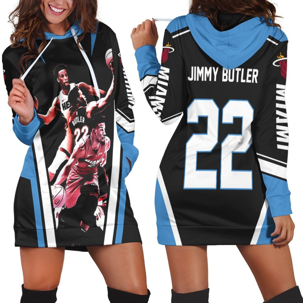 Miami Heat Jimmy Butler 22 Signed For Fan Hoodie Dress Sweater Dress Sweatshirt Dress