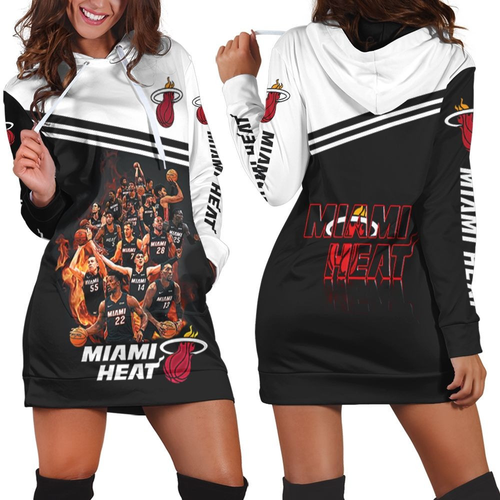 Miami Heat Legends On Flame Logo For Fan Hoodie Dress Sweater Dress Sweatshirt Dress