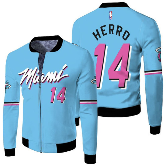 Miami Heat Tyler Herro 14 Nba Basketball 2020 Finished City Edition Jersey Style Gift For Heat Fans Fleece Bomber Jacket