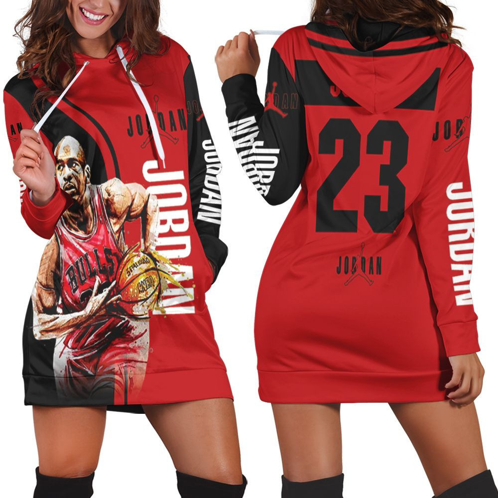 Michael Jordan 23 Chicago Bulls Running Hoodie Dress Sweater Dress Sweatshirt Dress