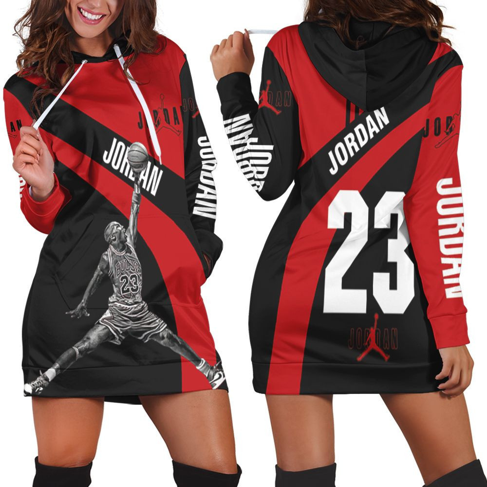 Michael Jordan Chicago Bulls Jump Shot Hoodie Dress Sweater Dress Sweatshirt Dress