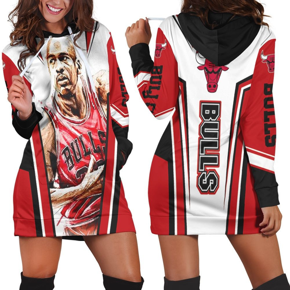 Michael Jordan Chicago Bulls Nba Hoodie Dress Sweater Dress Sweatshirt Dress