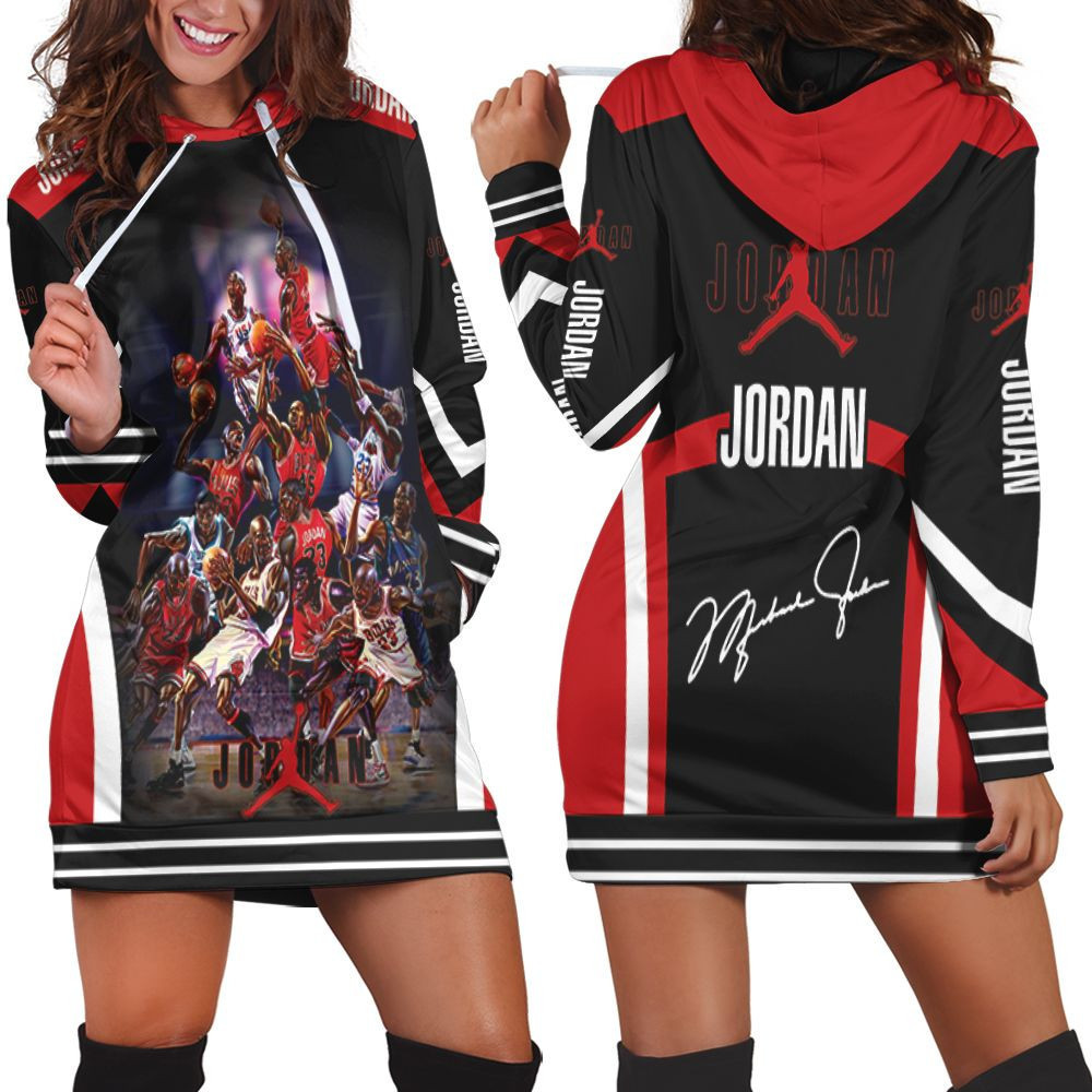 Michael Jordan Chicago Bulls Signed Hoodie Dress Sweater Dress Sweatshirt Dress