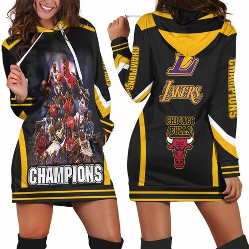 Michael Jordan Kobe Bryant Chicago Bulls La Lakers Legend Highlights 3d Hoodie Dress Sweater Dress Sweatshirt Dress