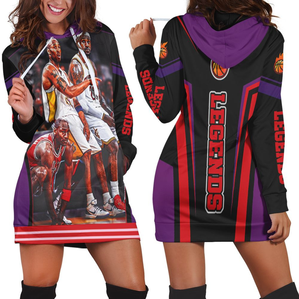 Michael Jordan Kobe Bryant Lebron James Nba Legend Hoodie Dress Sweater Dress Sweatshirt Dress