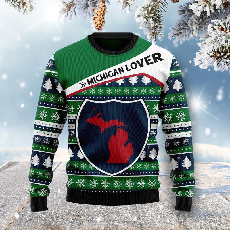 Michigan Lover Ugly Christmas Sweater Ugly Sweater For Men Women
