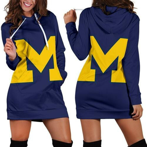 Michigan Wolverines Hoodie Dress Sweater Dress Sweatshirt Dress 3d All Over Print For Women Hoodie