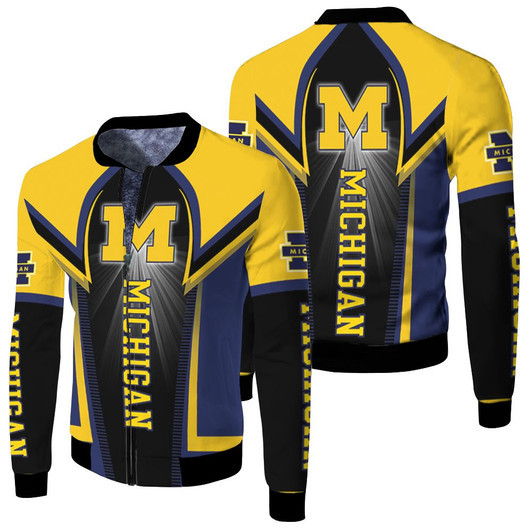 Michigan Wolverines Ncaa For Wolverines Fan Fleece Bomber Jacket